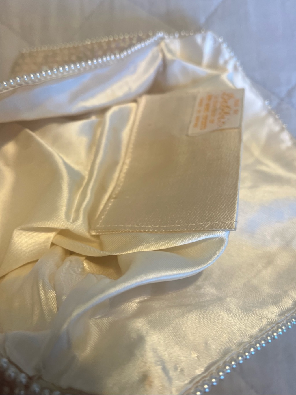 Vintage Beaded White Sequin Envelope Clutch — image 7 of 8